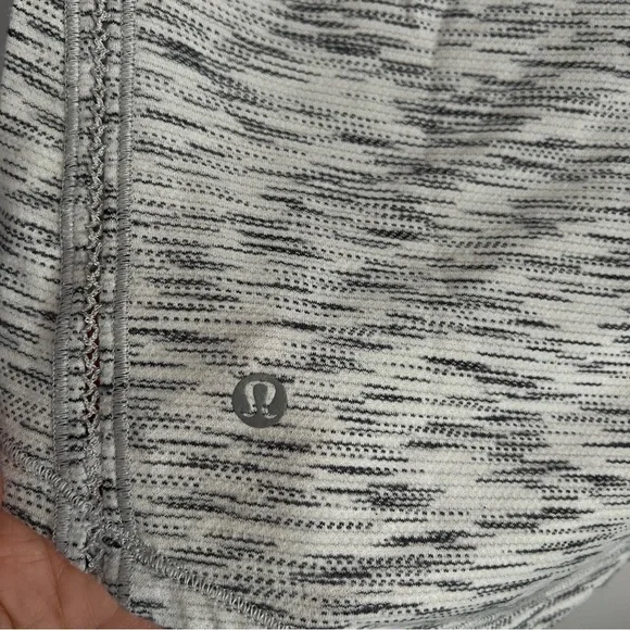Lululemon Gray and White Active Wear Short Sleeve Shirt-Women’s - Picture 4 of 7
